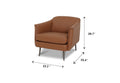 Lusso vintage Chestnut Brown leather accent chair dimensions height 28.7 inches width 32.2 inches depth 35.4 inches