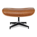 Meseo Cognac Lounge Chair and Ottoman in vintage-inspired leather