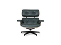 Meseo Royal Green Leather Lounge Chair and Ottoman front view, featuring a modern design and premium leather upholstery.