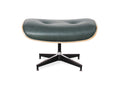 Meseo Royal Green Leather Lounge Chair and Ottoman Ottoman with sleek design and comfortable cushion.