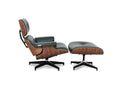 Meseo Royal Green Leather Lounge Chair and Ottoman showing ergonomic design and premium materials.