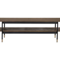 Millo Rectangular Coffee Table with Shelf featuring rustic charm and industrial design, ideal for modern living spaces.
