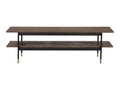 Millo Rectangular Coffee Table with Shelf featuring rustic charm and industrial design, ideal for modern living spaces.