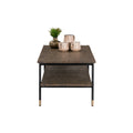 Millo Rectangular Coffee Table with Shelf featuring rustic charm and industrial style, ideal for modern living spaces.