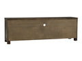 Mira Rustic TV Stand in dark wood with weathered finish, crafted from solid Oakaia wood, showcasing elegant and timeless rustic design.