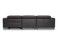 Back view of Modena Grey Leather Motorized Sectional Sofa showcasing its sleek design and plush leather finish.