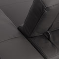 Modena Grey Leather Motorized Sectional Sofa close-up of the sleek leather and headrest.