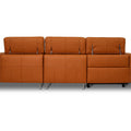 Modena Mahogany Brown Leather Motorized Sectional Sofa showcasing sleek design and modern aesthetics