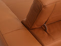 Close-up view of Modena Mahogany Brown Leather Motorized Sectional Sofa showing luxurious leather and recliner detail.