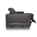 Modena Grey Leather Motorized Sectional Sofa in sleek design with electric recliner on the right chaise.