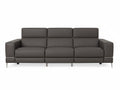 Modena Grey Leather Dual Recliner 3 Seater Sofa in modern design with ergonomic support and premium materials.