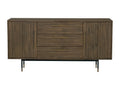 Nero Mid-Century Fluted Door Sideboard with Brass Handles featuring vertical detailing and airy base