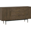 Nero Mid-Century Fluted Door Sideboard with Brass Handles showcasing modern design and smart storage solution