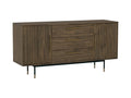 Nero Mid-Century Fluted Door Sideboard with Brass Handles showcasing modern design and smart storage solution