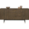 Nero Mid-Century Fluted Door Sideboard with Brass Handles featuring sleek design and modern minimalism