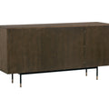 Nero Mid-Century Fluted Door Sideboard with Brass Handles featuring vertical fluted detailing and sleek design