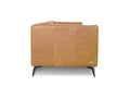 Back view of the Nova Camel Brown Distressed leather 3 Seater sofa with sleek black metal legs.