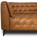 Nova Modern Chesterfield Tan Leather 3 Seater sofa showcasing plush tufted design and rich tan leather upholstery.