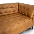 Nova Modern Chesterfield Tan Leather 3 Seater sofa showcasing plush tufted cushions and a sleek design.