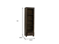 Pia Rustic Bookcase - Dark Solid Wood with open shelving and single drawer, ideal for modern and rustic interiors.