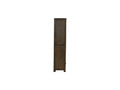 Side view of Pia Rustic Bookcase - Dark Solid Wood showing closed cabinet and elegant design.