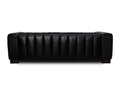 Portfino Vintage Black Channel tufted leather sofa with a sleek black leather finish.