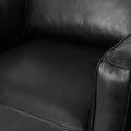 Selina Midcentury Black Leather Accent Chair with plush black leather upholstery and contemporary design.