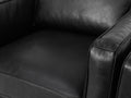 Selina Midcentury Black Leather Accent Chair with plush black leather upholstery and contemporary design.