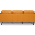 Back view of the Selina Midcentury Cognac Leather 3 Seater Sofa showcasing its modern design and warm tan hue.