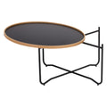 Siena Industrial Modern Coffee table with sleek black top and natural bentwood frame, ideal for stylish living spaces.