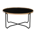 Alt Tag: Sleek Siena Industrial Modern Coffee table with black tabletop and natural bentwood frame, perfect for any living space.