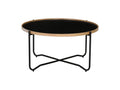 Alt Tag: Sleek Siena Industrial Modern Coffee table with black tabletop and natural bentwood frame, perfect for any living space.
