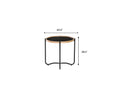 Siena Industrial Modern Side table with steel legs, bentwood frame, dimensions: 19.4 inches wide, 18.1 inches tall.