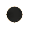 Top view of Siena Industrial Modern Side table featuring round black tabletop and natural bentwood frame.