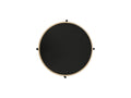 Top view of Siena Industrial Modern Side table featuring round black tabletop and natural bentwood frame.