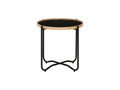 Siena Industrial Modern Side table with bentwood frame and steel legs, perfect for modern interiors.