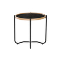 Siena Industrial Modern Side table with natural finish bentwood frame and slim steel legs