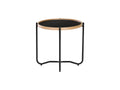 Siena Industrial Modern Side table with natural finish bentwood frame and slim steel legs