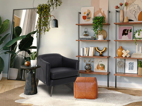 Silla decorativa negra Lusso