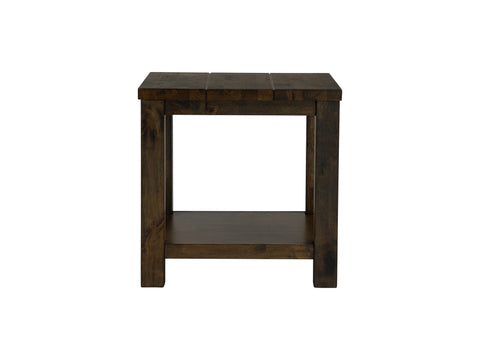 Tino Rustic Side Table - Dark Solid Wood made from solid Oakaia Wood with rich grain and clean lines, ideal for living spaces.