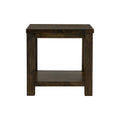 Front view of Tino Rustic Side Table - Dark Solid Wood made from solid Oakaia Wood, perfect for bedrooms and living spaces.