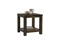 Tino Rustic Side Table - Dark Solid Wood with storage shelf, perfect for living room decor and practical use, made from solid Oakaia Wood.