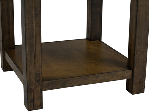 Tino Rustic Side Table - Dark Solid Wood with rich Oakaia wood grain and clean lines for timeless appeal and durability.