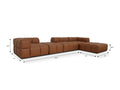Tuscono Leather Brown 4 Seater Sectional Modular Sofa dimensions and design showcasing its modern form.