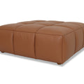Tuscono Modular Leather Sofa - Brown Full Configuration in plush brown leather design.