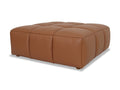 Tuscono Modular Leather Sofa - Brown Full Configuration in plush brown leather design.