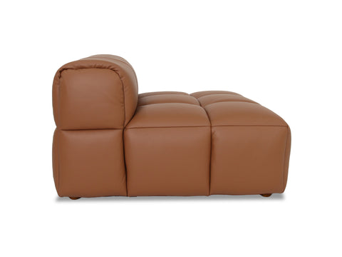 Tuscono Leather Brown 2 seater Single Lounge Modular Sofa side view showcasing its plush design and premium leather upholstery.