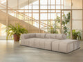 Tuscono Leather Beige 2 seater Single Lounge Modular Sofa in a stylish modern living space with plants.
