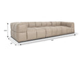 Tuscono Leather Beige 3 Seater Modular Sofa with dimensions 132" x 44" x 25.5".