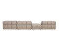 Tuscono Leather Beige 4 Seater Sectional Modular Sofa with modern design and plush upholstery.